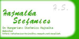 hajnalka stefanics business card